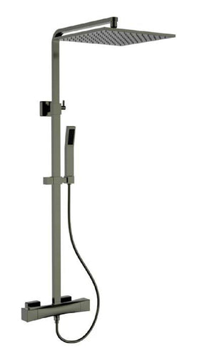 Colonne de douche carrée 30x30 cm barre réglable mitigeur mécanique CRONOS800 - vue sur fond blanc - My Douche Design