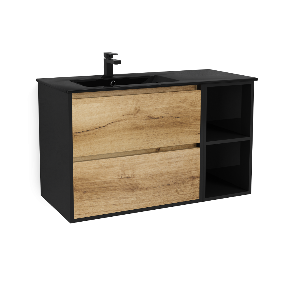 Meuble Design Noir et Bois 60/80/100 et 120cm
