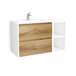 Meuble Design Blanc et Bois 60/80/100 et 120cm