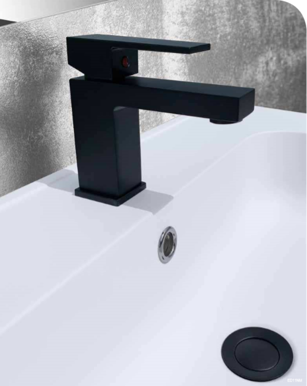 Robinet mitigeur pour lavabo, sans vidage, EDEN - finition noir mat - My Douche Design