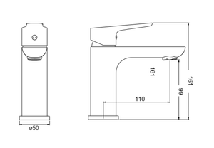 Robinet mitigeur lavabo YETI - croquis dimensions - My Douche Design